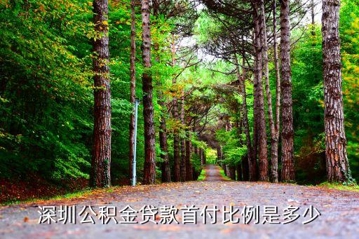 深圳公积金贷款首付比例是多少