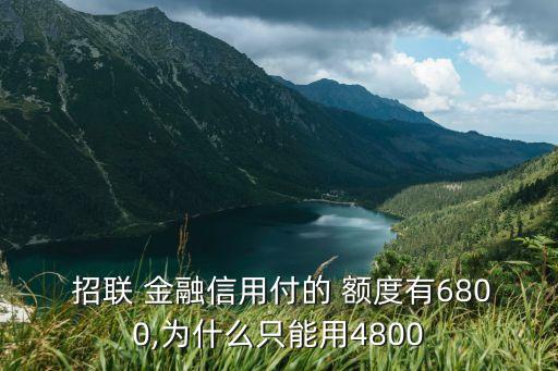  招联 金融信用付的 额度有6800,为什么只能用4800