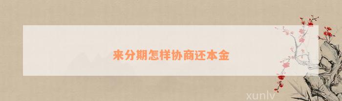 来分期怎样协商还本金
