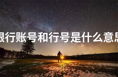 银行账号和行号是什么意思