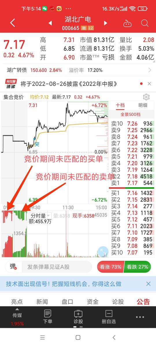 集合竞价上下红绿量柱图解(通过集合竞价我们能看懂什么)(图1)