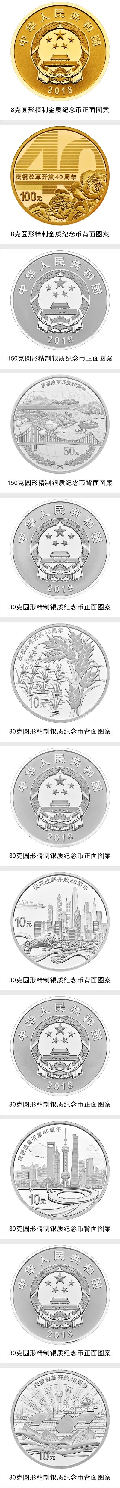 改革开放40周年纪念币