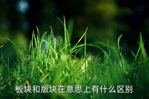 板块和版块在意思上有什么区别