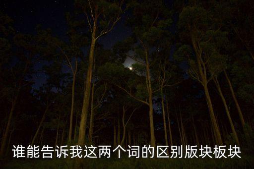 谁能告诉我这两个词的区别版块板块