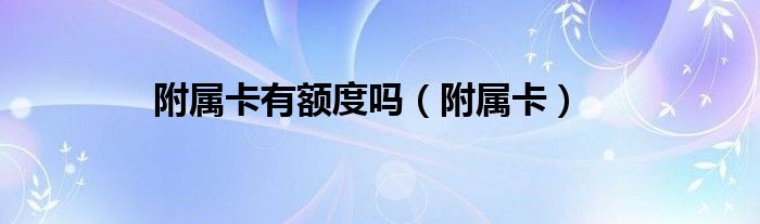 附属卡是什么意思