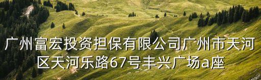 广州富宏投资担保有限公司广州市天河区天河乐路67号丰兴广场a座