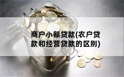 商户小额贷款(农户贷款和经营贷款的区别)