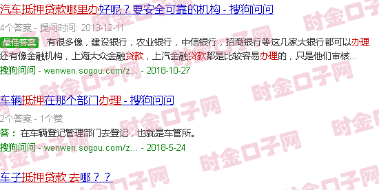 汽车抵押贷款去哪里办理