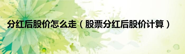 股票分红前后买卖技巧