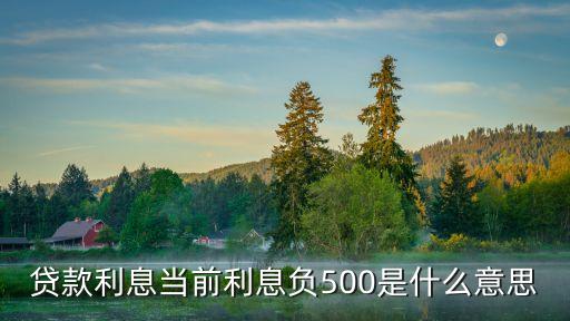 贷款利息当前利息负500是什么意思