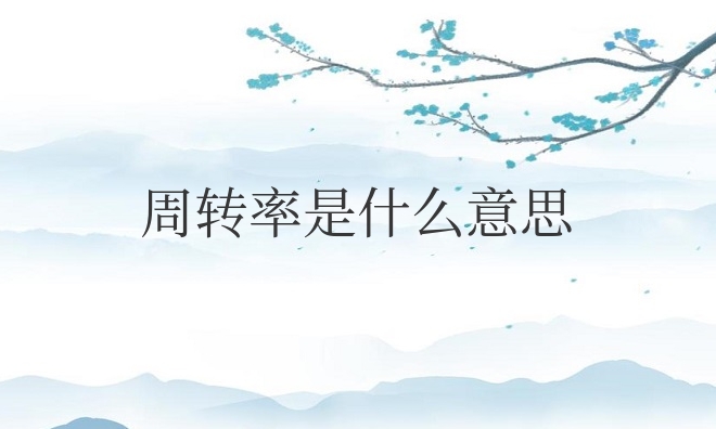 周转率是什么意思