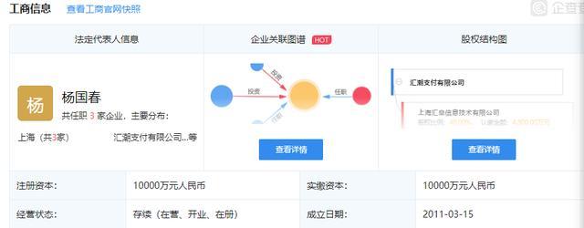汇潮支付有限公司