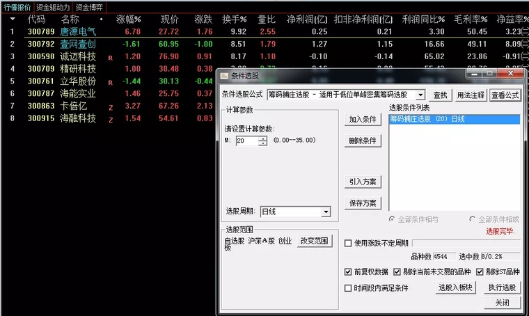通达信主力筹码选股器
