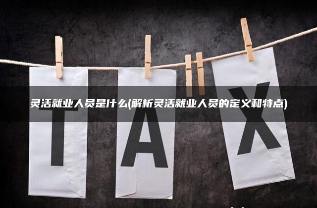 灵活就业人员是什么(解析灵活就业人员的定义和特点)