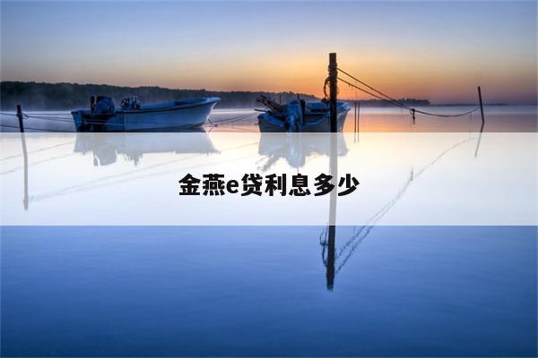 金燕e贷利息多少  第1张