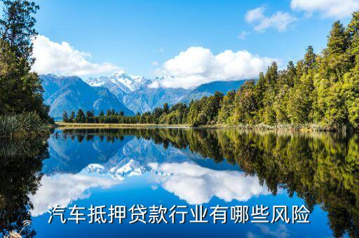 汽车抵押贷款行业有哪些风险