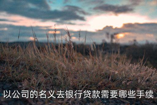 以公司的名义去银行贷款需要哪些手续