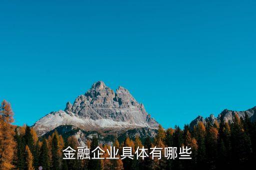 金融企业具体有哪些