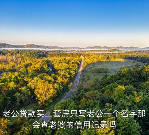 老公贷款买二套房只写老公一个名字那会查老婆的信用记录吗