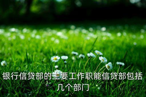 银行信贷部的主要工作职能信贷部包括几个部门