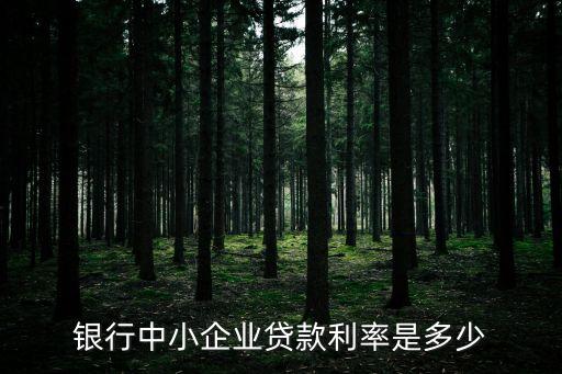 银行中小企业贷款利率是多少
